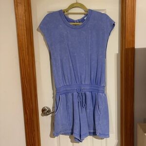 Blueish Purple Short Sleeve Romper